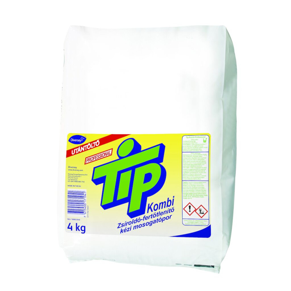 Tip Kombi Professional fertőtlenítő kézi mosogatópor utántöltő, kiváló zsíroldó hatással, 4 kg