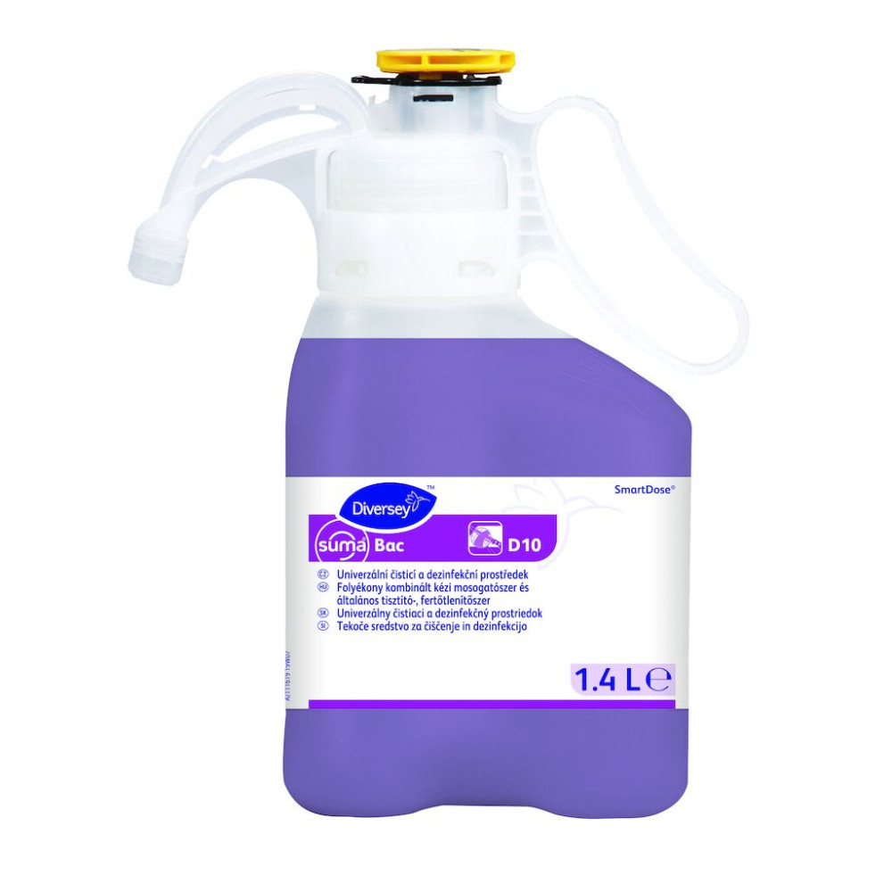 Suma Bac D10 SmartDose folyékony kombinált kézi mosogatószer és általános tisztító-, fertőtlenítőszer, 1,4 liter