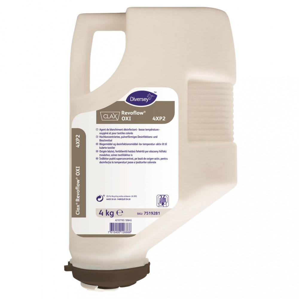 Clax Revoflow Oxi 4XP2 oxigén alapú fehérítőszer közepes hőfokú mosáshoz, 4 kg