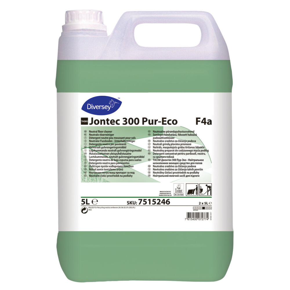 Taski Jontec 300 Pur-Eco F4a semleges kémhatású, fékezett habzású padlótisztítószer, 5 liter