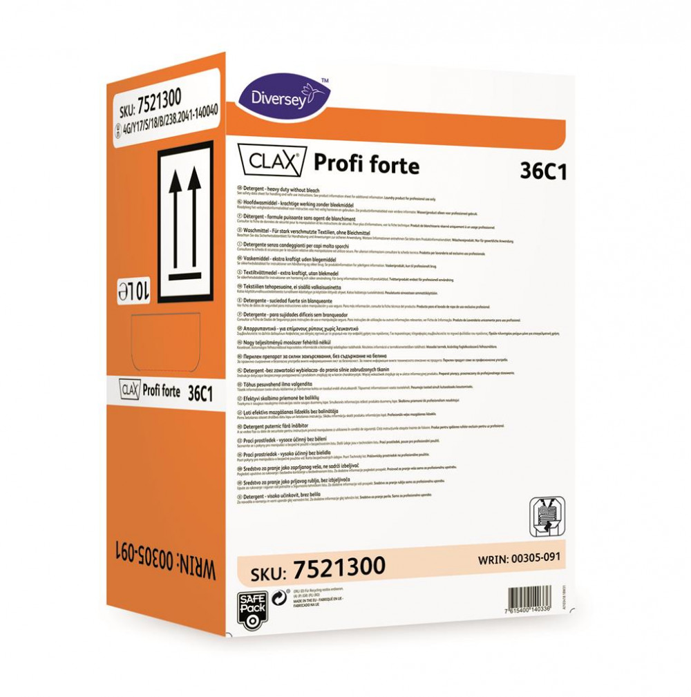 Clax Profi forte 36C1 SP koncentrált mosószer keményvizes technológiákhoz, 10 liter