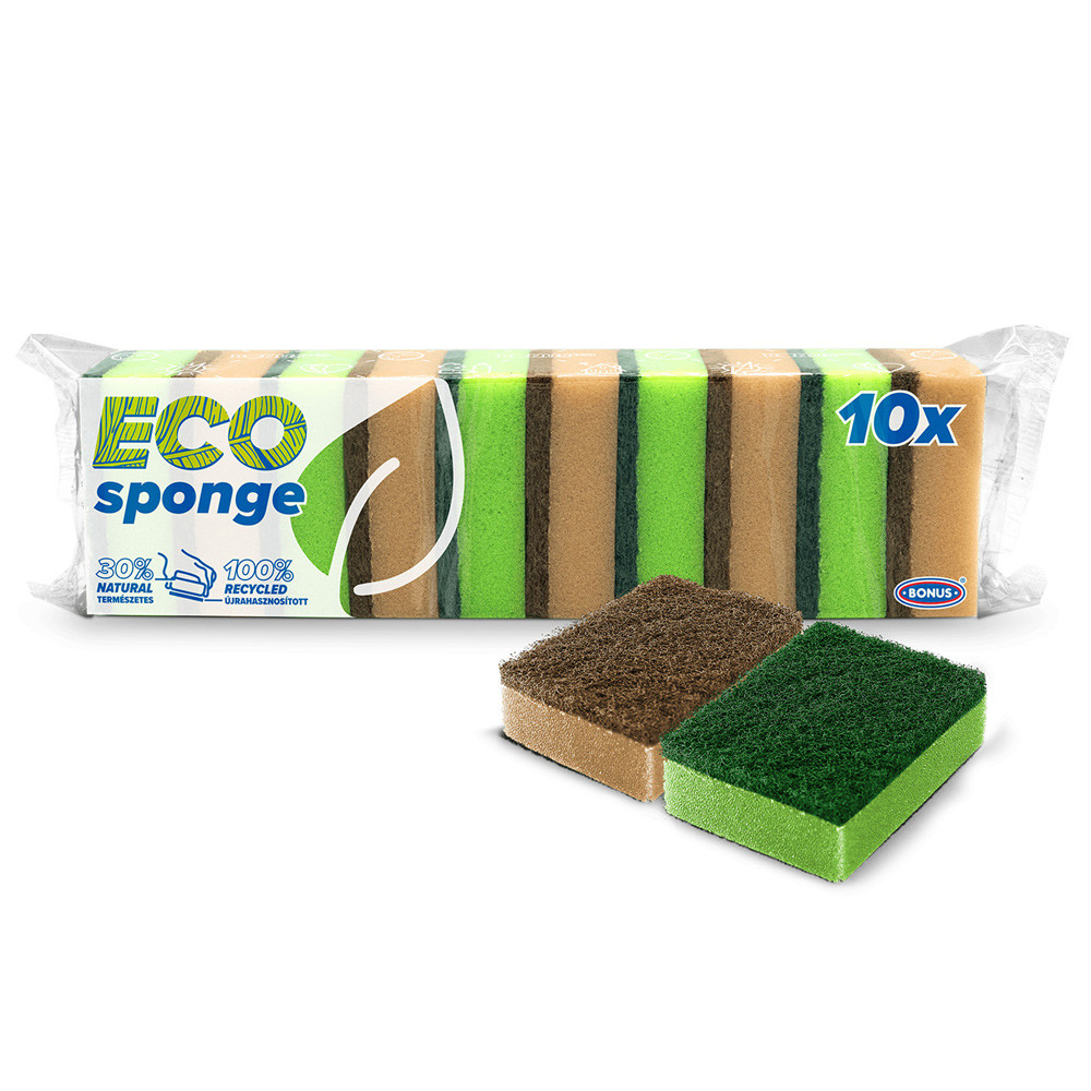 Bonus Eco mosogatószivacs, 10 db/csomag