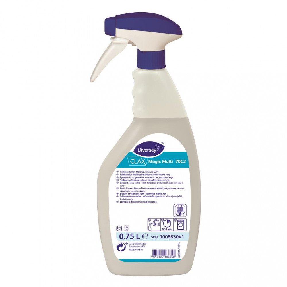 Clax Magic Multi 70C2 folteltávolító általános használatra: smink, tinta és curry, 750 ml