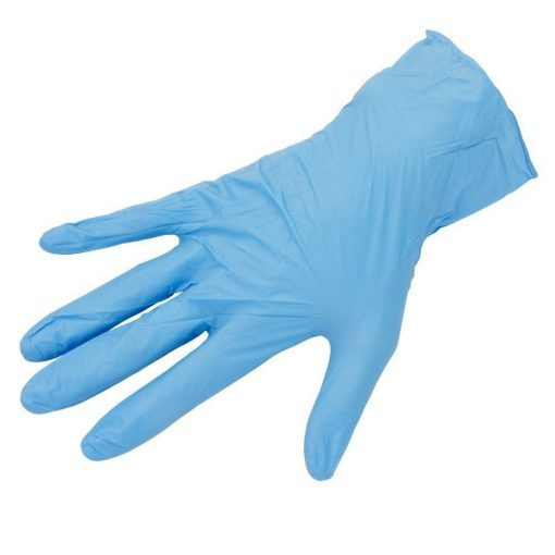 Egyszerhasználatos nitril gumikesztyű, 100 db/doboz