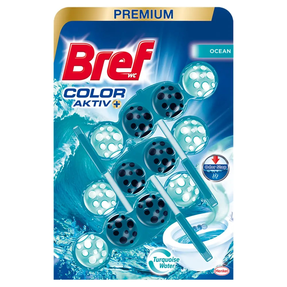 Bref Color Aktiv Ocean toalett frissítő, golyós, 3*50 g