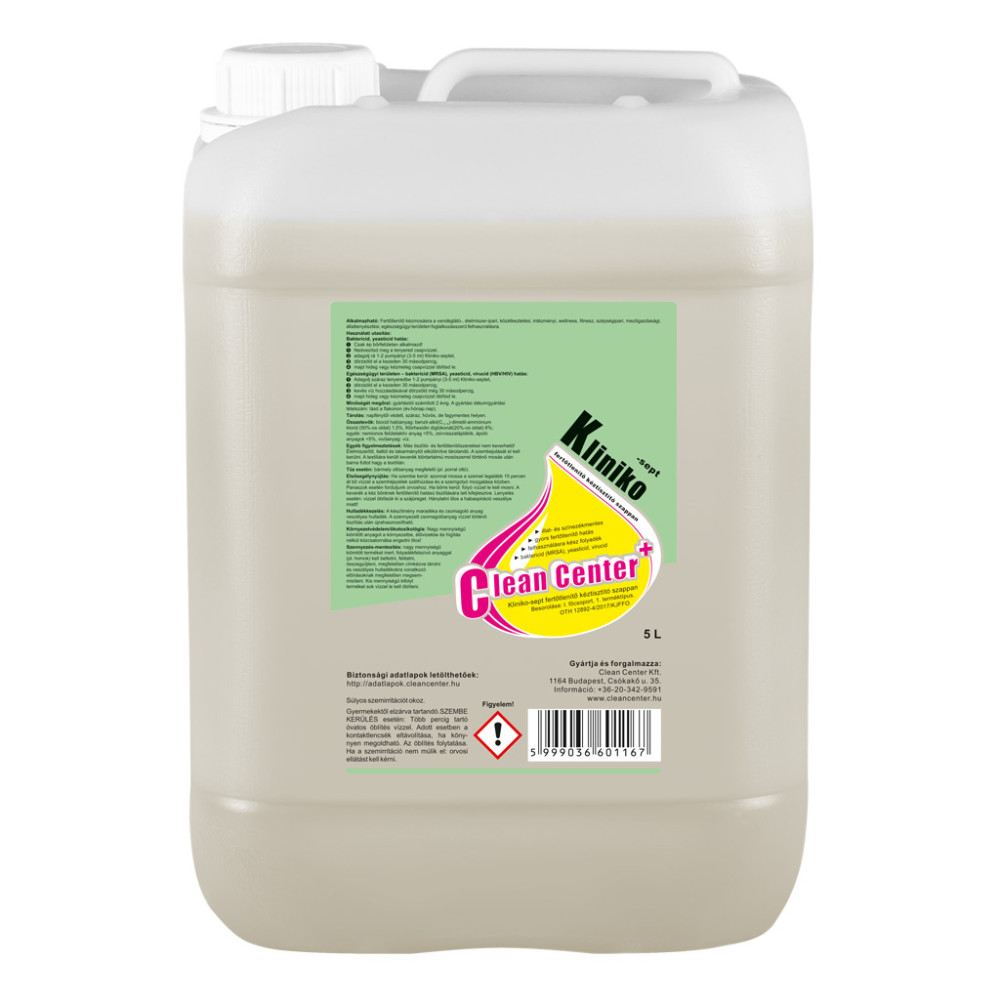 Kliniko-Sept virucid hatású fertőtlenítő kéztisztító folyékony szappan, 5 liter