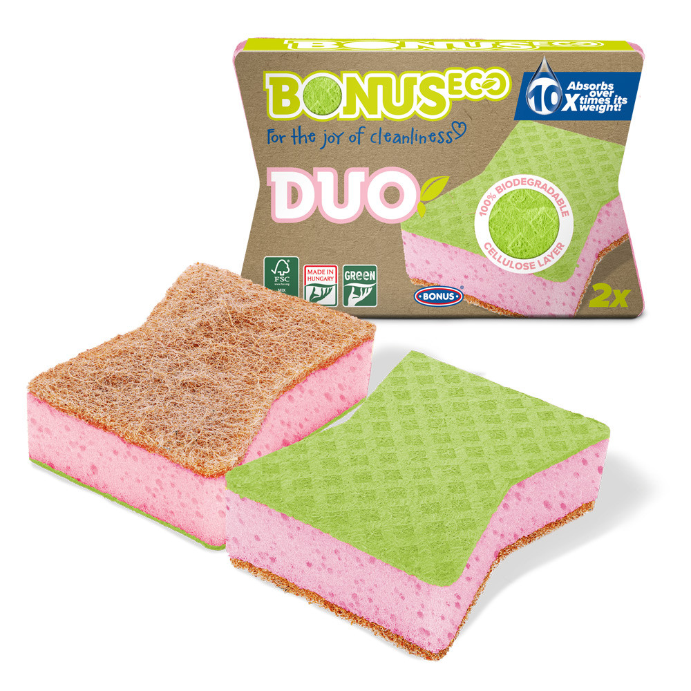 Bonus Eco Duo karcmentes mosogatószivacs, 2 db/csomag