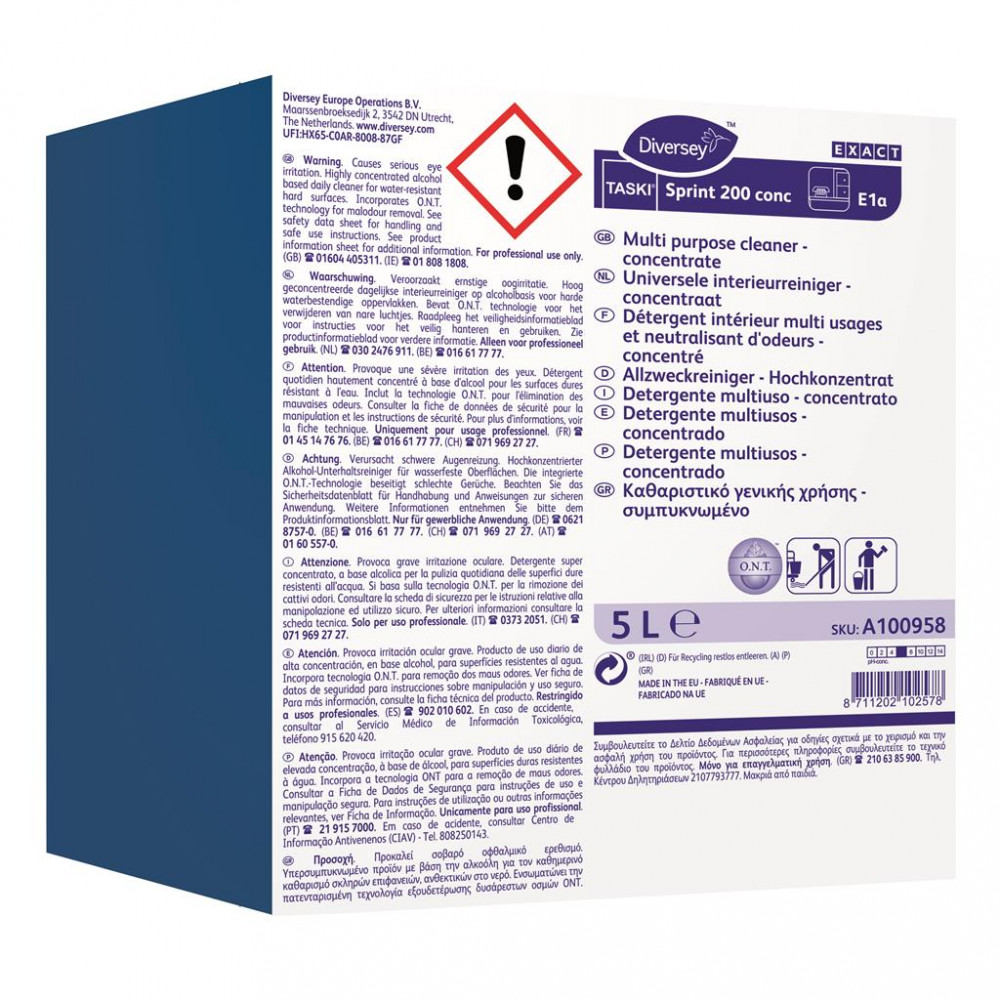Taski Sprint 200 concentrate általános felülettisztítószer koncentrátum, 5 liter