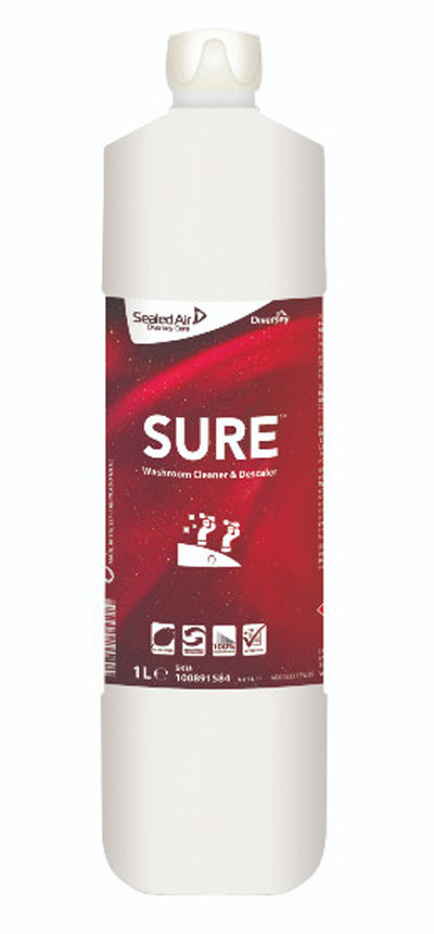 Sure Washroom Cleaner & Descaler szanitertisztító és vízkőoldó, 1 liter