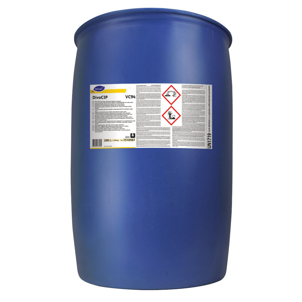 DivoCIP VC94 nagy hatékonyságú, aktív-klór tartalmú, lúgos tisztítószer, 200 liter