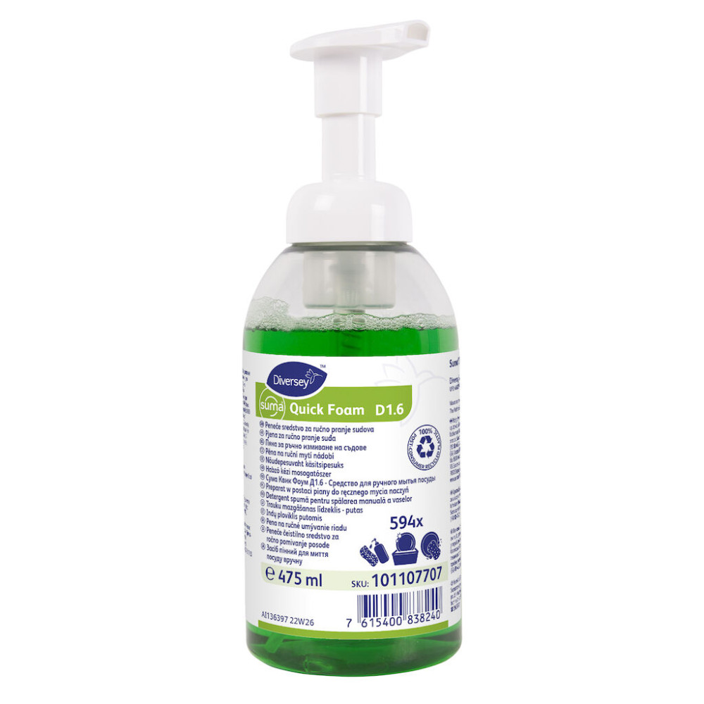 Suma Quick Foam D1.6 habzó kézi mosogatószer, 475 ml
