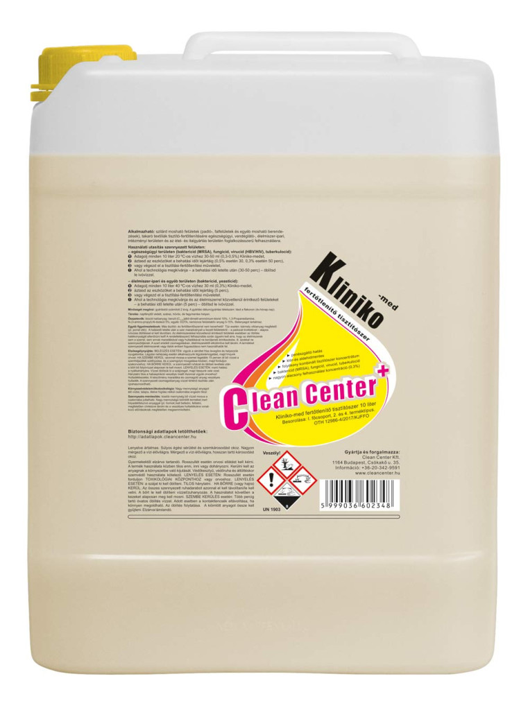 Kliniko-Med fertőtlenítő tisztítószer, 10 liter