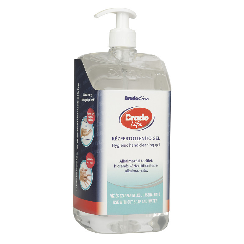 Brado Life virucid hatású alkoholos kézfertőtlenítő gél, pumpás, 1500 ml