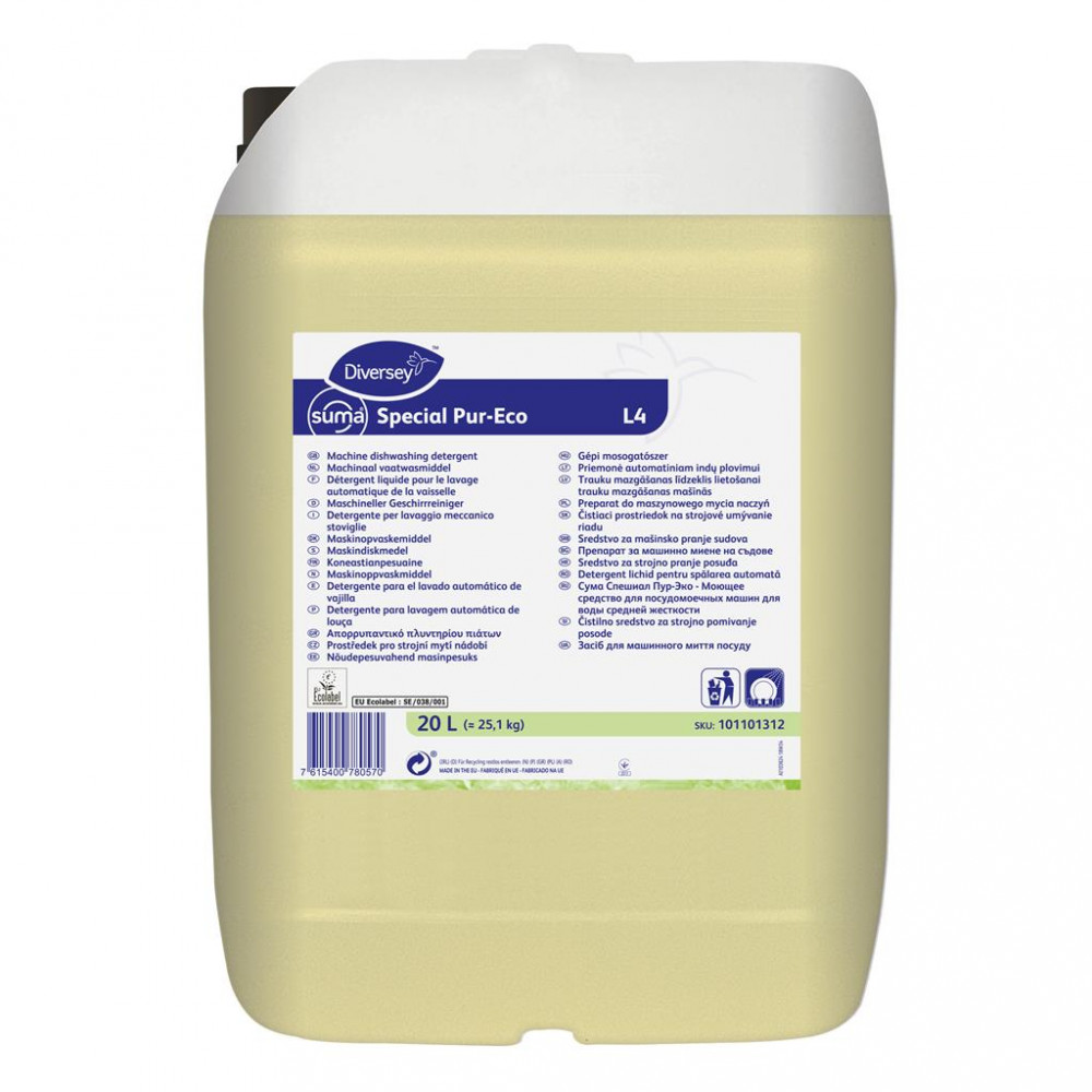 Suma Special Pur-Eco L4 folyékony gépi mosogatószer közepesen kemény vízhez, 20 liter