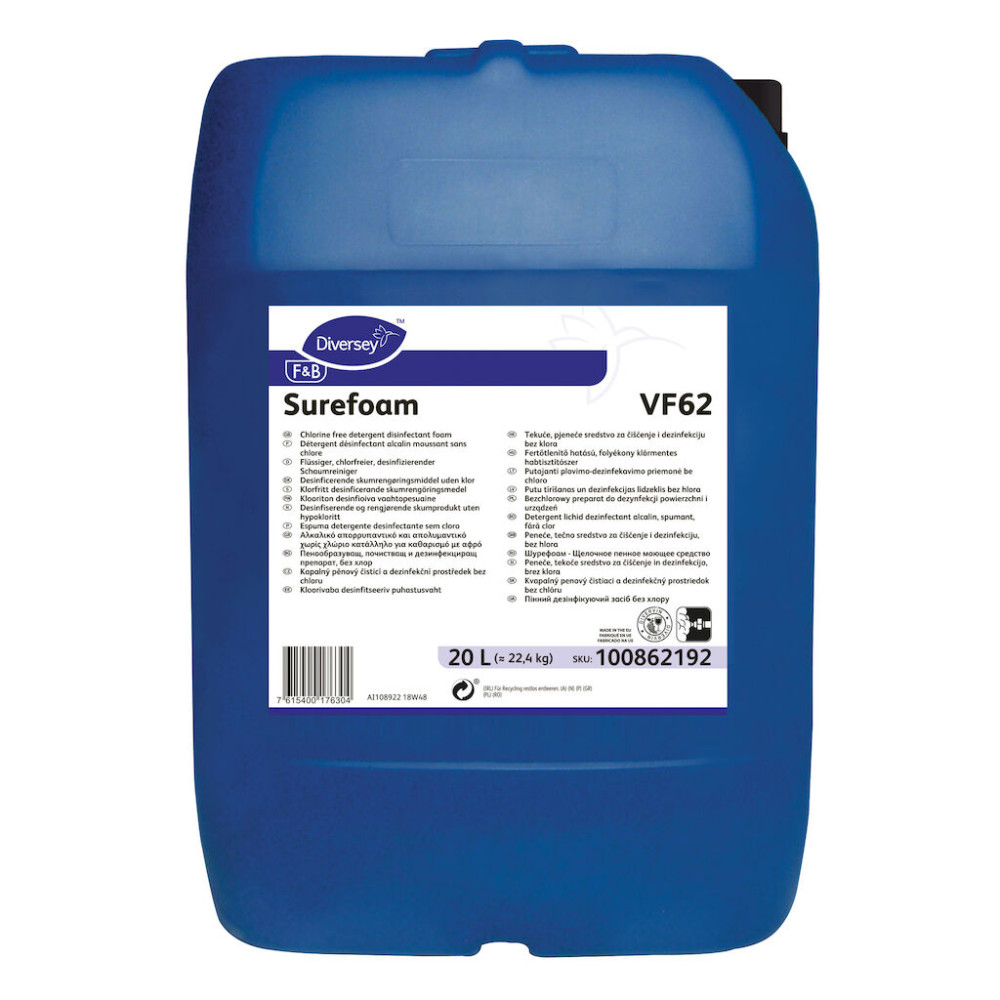 Surefoam VF62 W3892 fertőtlenítő, lúgos habtisztítószer, 20 liter