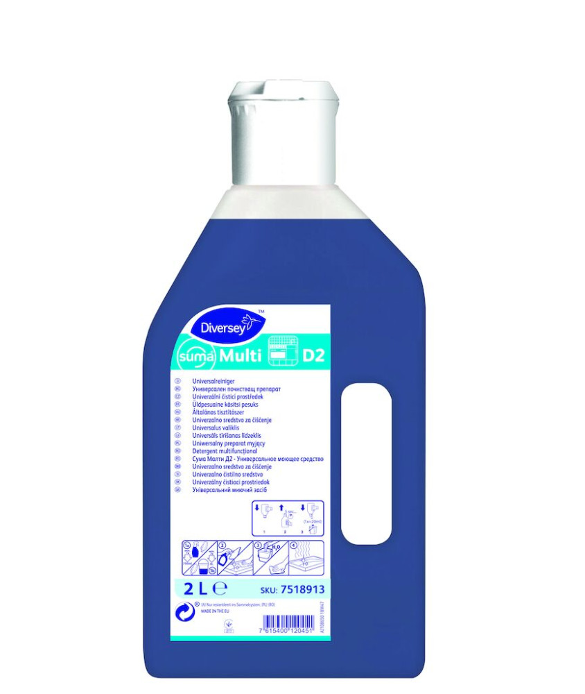 Suma Multi D2 enyhén lúgos általános felülettisztítószer koncentrátum, 2 liter