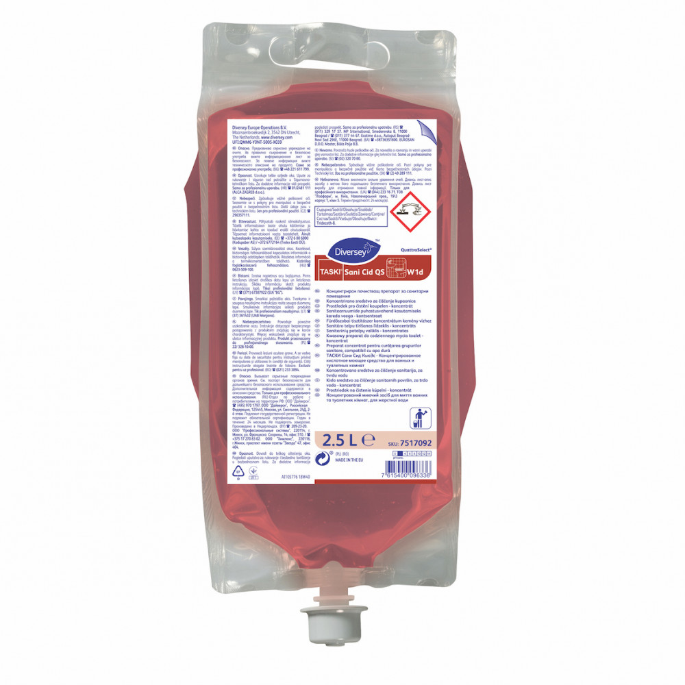 Taski Sani Cid QS fürdőszobai tisztítószer koncentrátum kemény vízhez, 2,5 liter