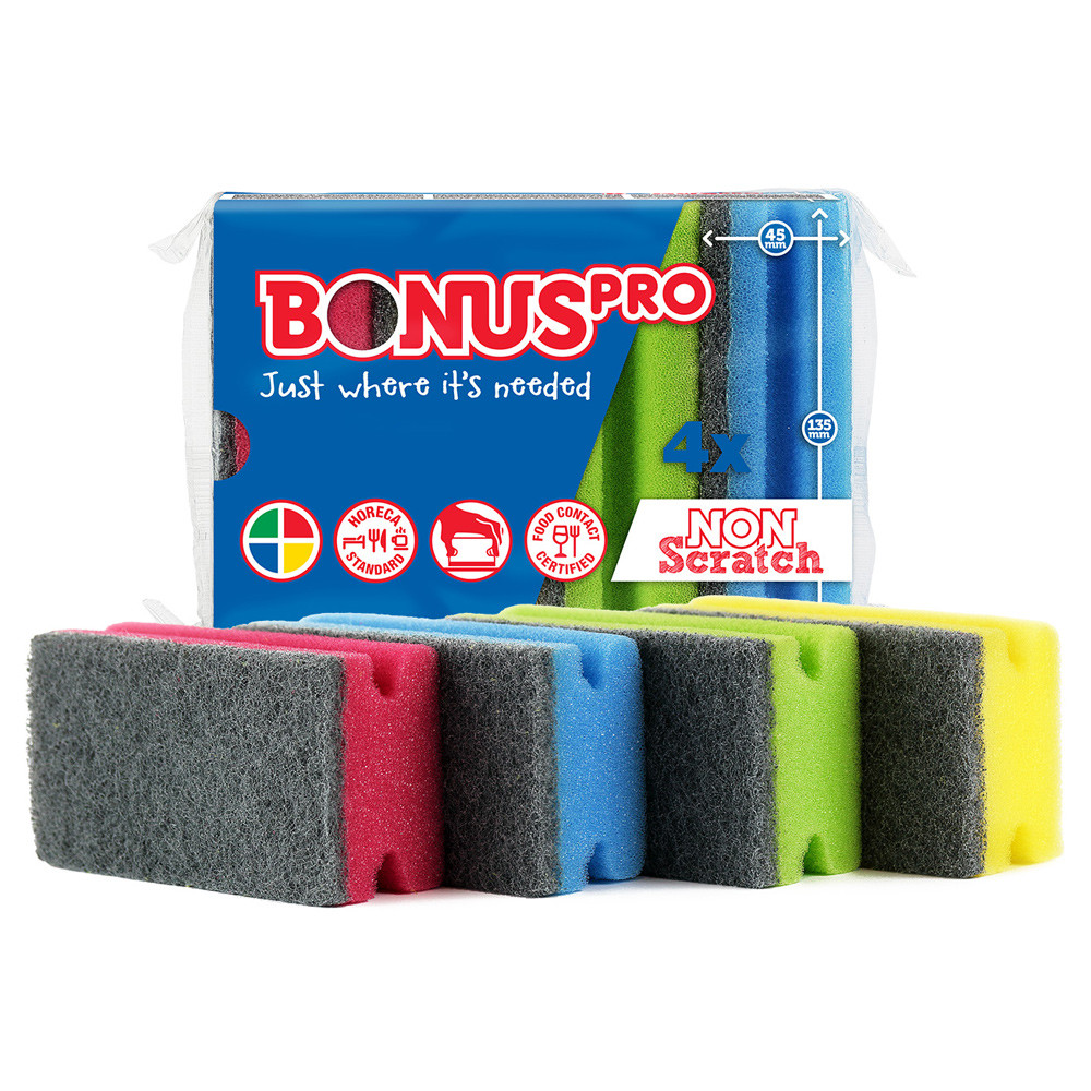 Bonus Pro formázott professzionális HACCP/HoReCa szivacs, 4 db/csomag