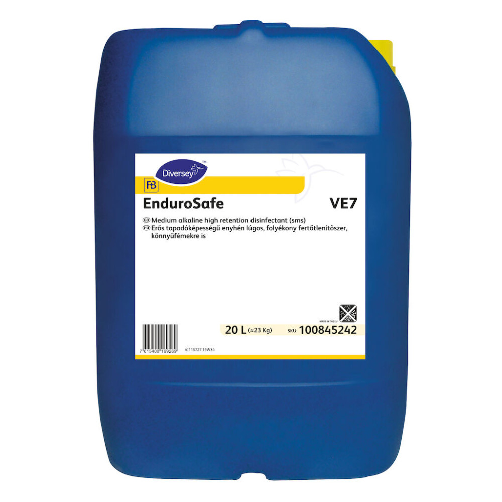 Endurosafe erős tapadóképességű enyhén lúgos, folyékony fertőtlenítőszer, könnyűfémekre is, 20 liter