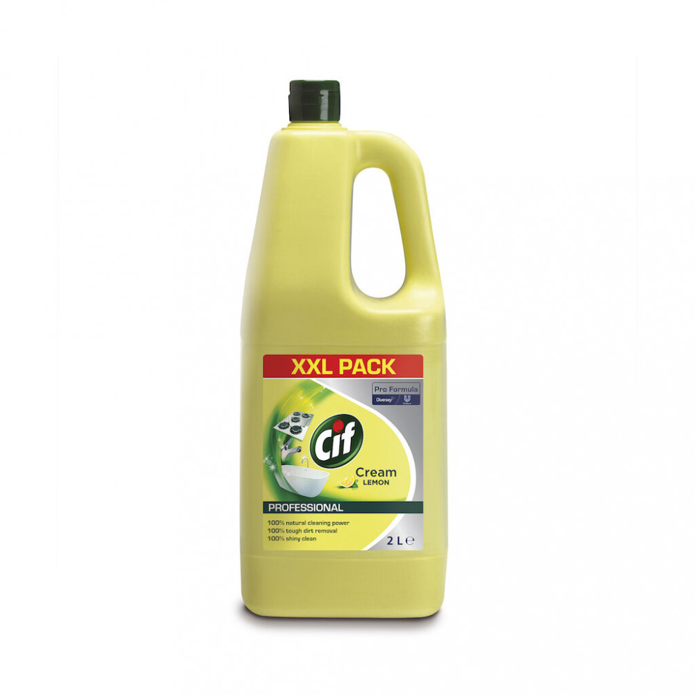 Cif Pro Formula Cream Lemon karcmentesen tisztító folyékony súrolószer citrom illattal, 2 liter