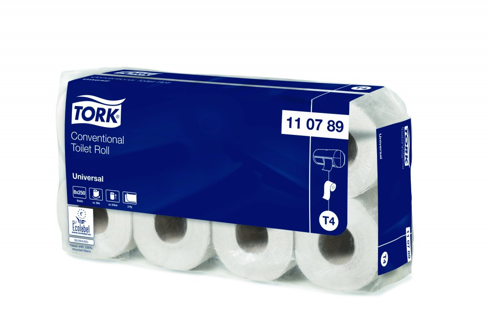 Tork Universal törtfehér toalettpapír, 8 tekercs/csomag, 8 csomag/zsák