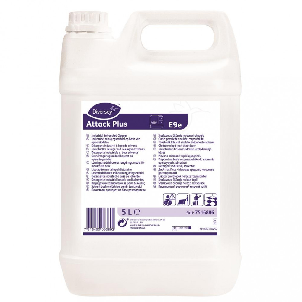 Diversey Attack Plus erős hatékonyságú, oldószer-alapú tisztítószer, 5 liter