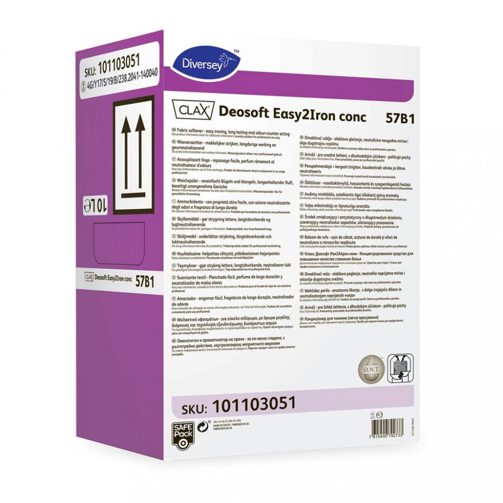 Clax Deosoft Easy2Iron conc 57B1 SP vasaláskönnyítő hatású öblítőszer koncentrátum, szagsemlegesítő hatással, 10 liter
