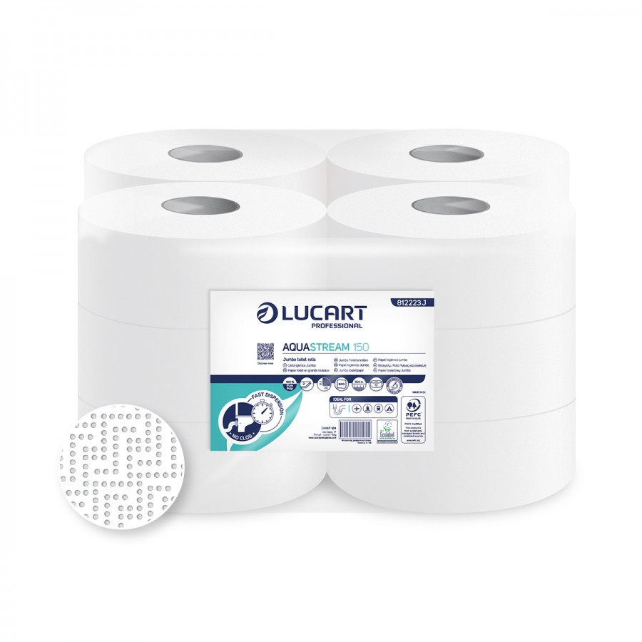 Lucart Aquastream 150 toalettpapír, 12 tekercs/csomag