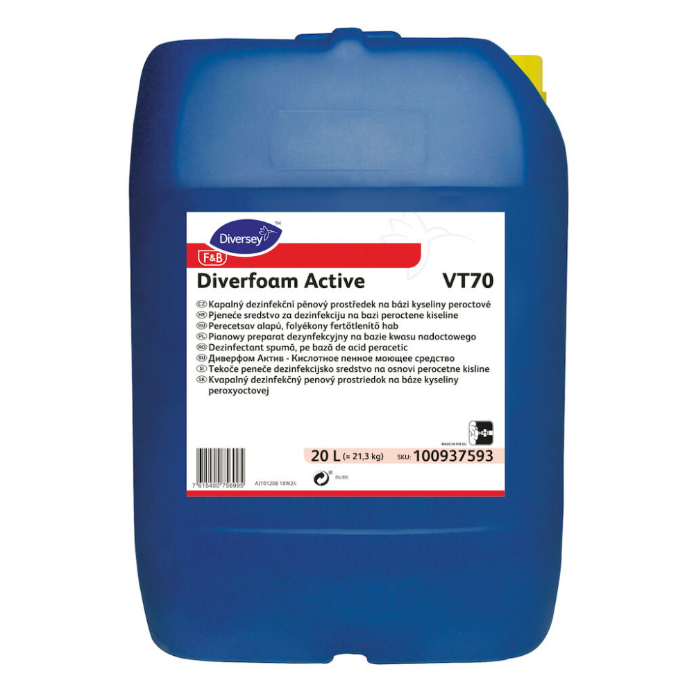 Diverfoam Active VT70 W955 peracetik savon alapuló oxidáló hab fertőtlenítőszer, 20 liter