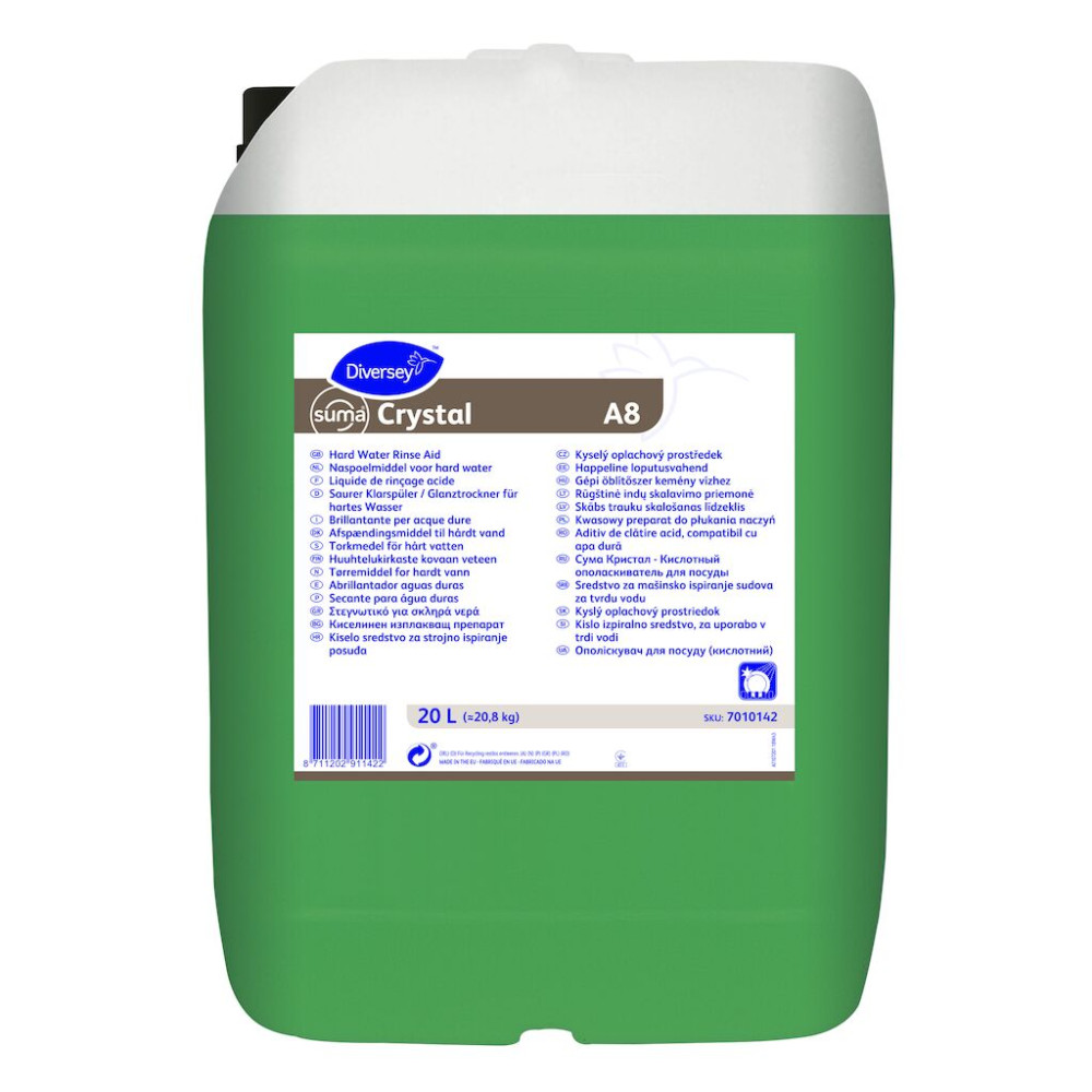 Suma Crystal A8 folyékony gépi öblítőszer kemény vízhez, 20 liter