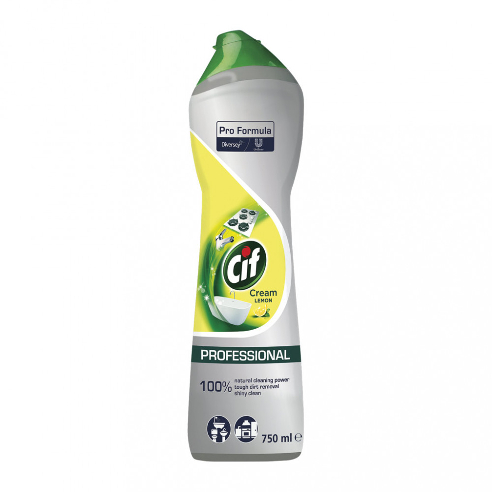 Cif Pro Formula Cream Lemon karcmentesen tisztító folyékony súrolószer citrom illattal, 750 ml