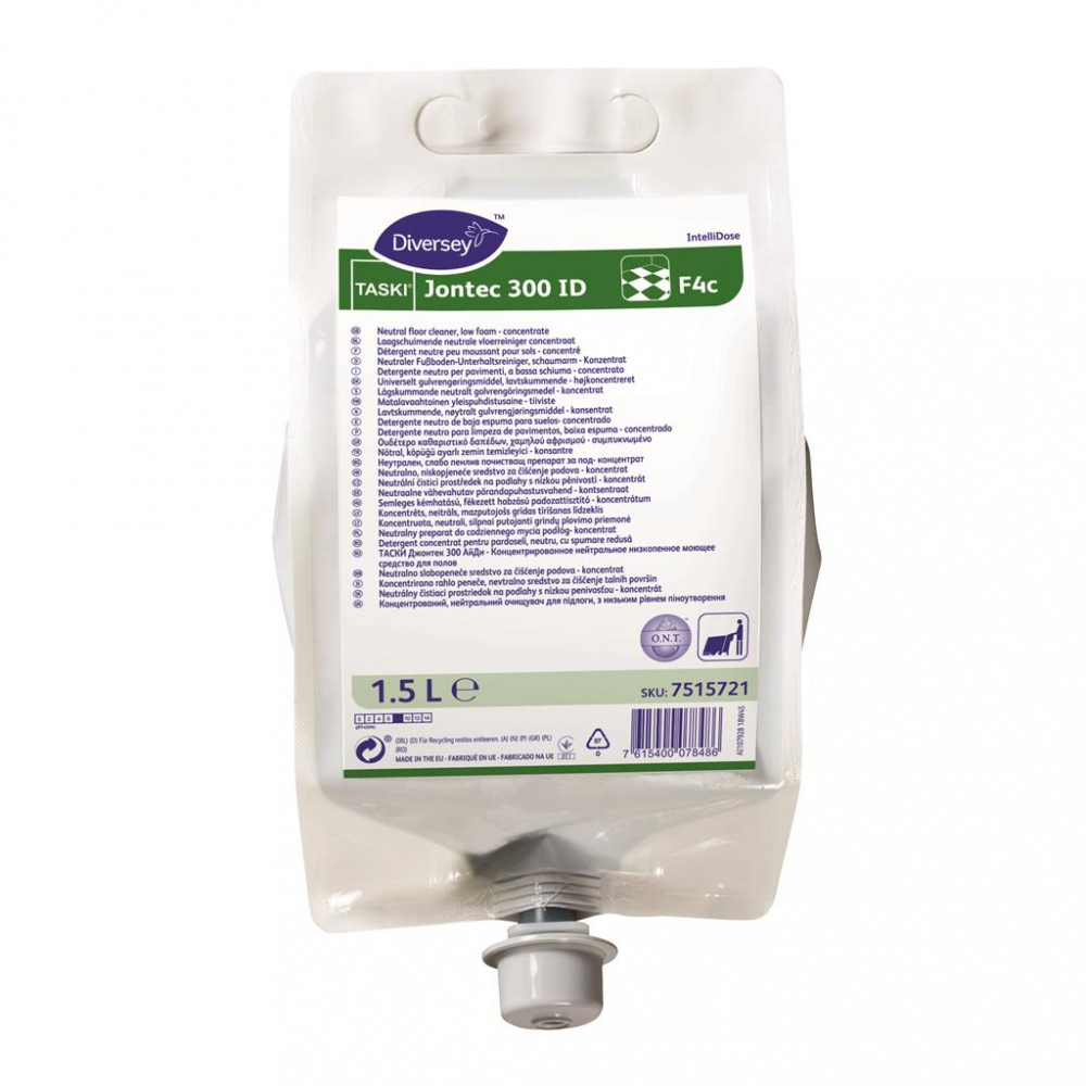 Taski Jontec 300 ID F4c semleges kémhatású, fékezett habzású padozattisztító koncentrátum, 1,5 liter