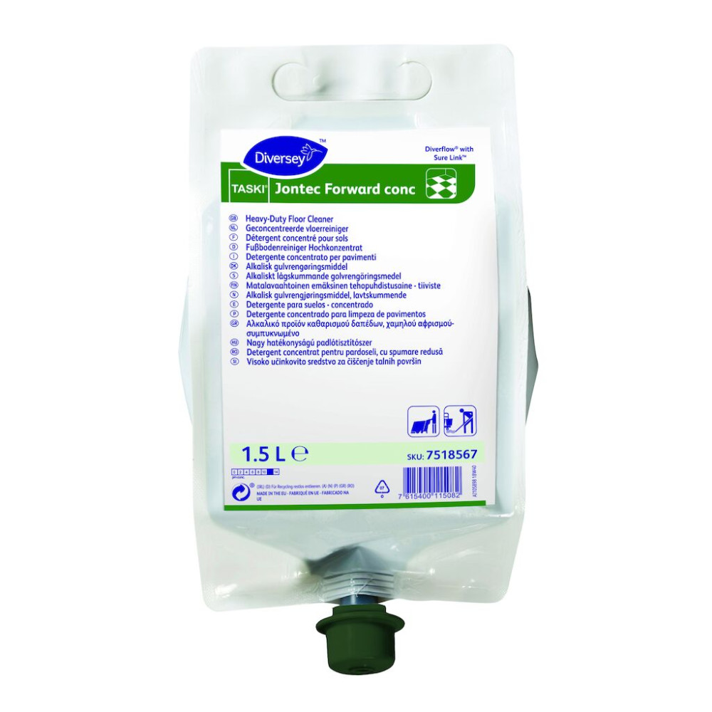 Taski Jontec Forward concentrate DvF alacsony habzású, lúgos kémhatású padlótisztítószer koncentrátum, 1,5 liter
