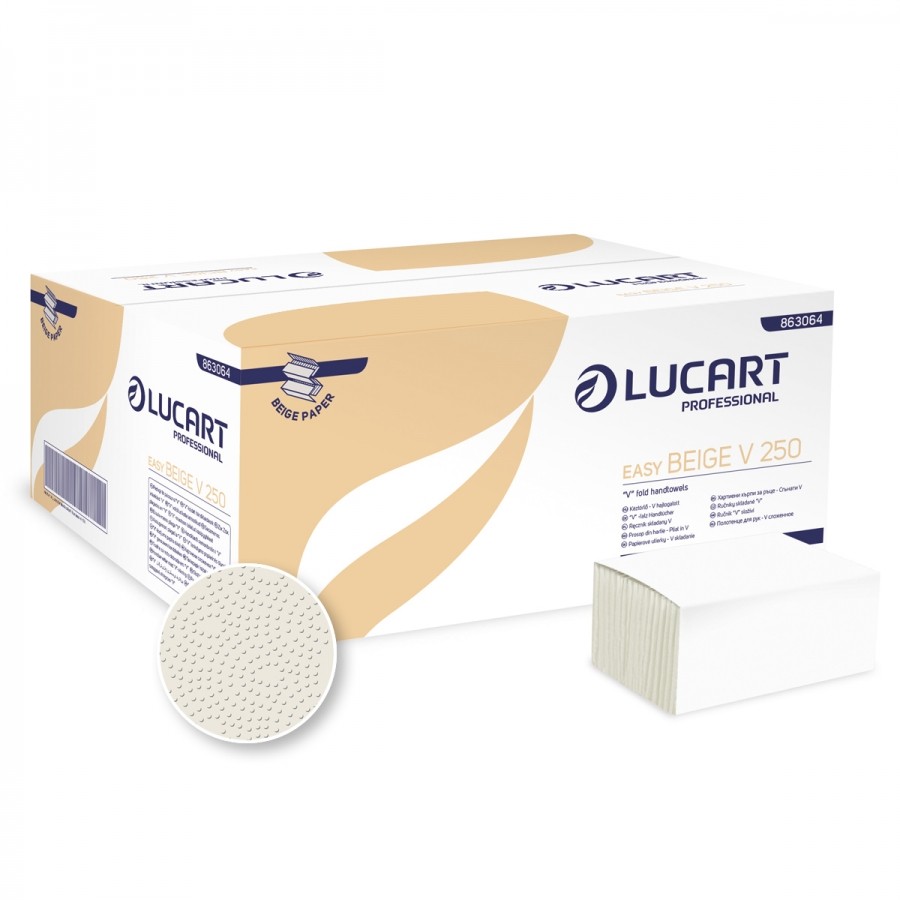 Lucart Easy Beige V 250 hajtogatott kéztörlő