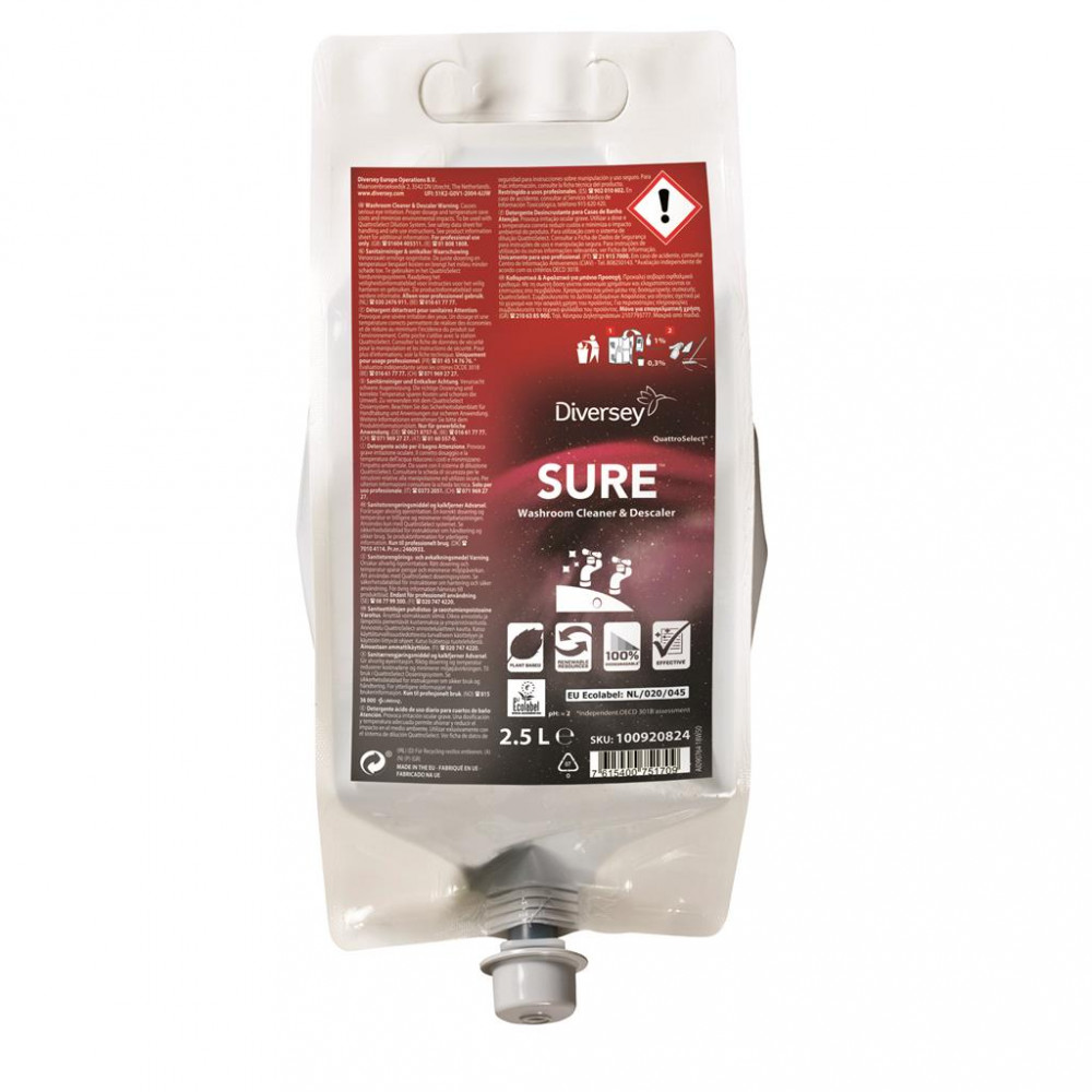Sure Washroom Cleaner & Descaler QS szanitertisztító és vízkőoldó, 2,5 liter