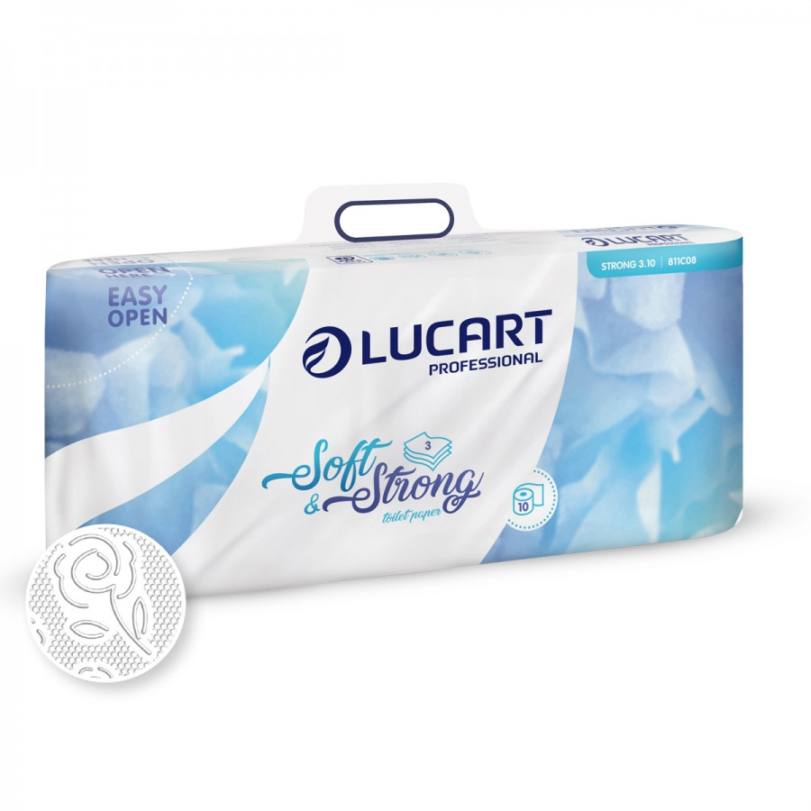 Lucart Strong 3.10 toalettpapír, 10 tekercs/csomag, 7 csomag/zsák