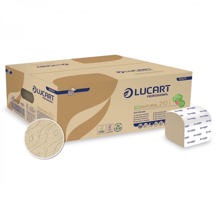 Lucart EcoNatural 210 I hajtogatott toalettpapír, 40 csomag/karton