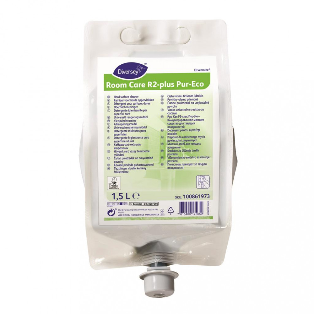 Room Care R2-plus Pur-Eco koncentrált tisztítószer vízálló, kemény felületekhez, 1,5 liter