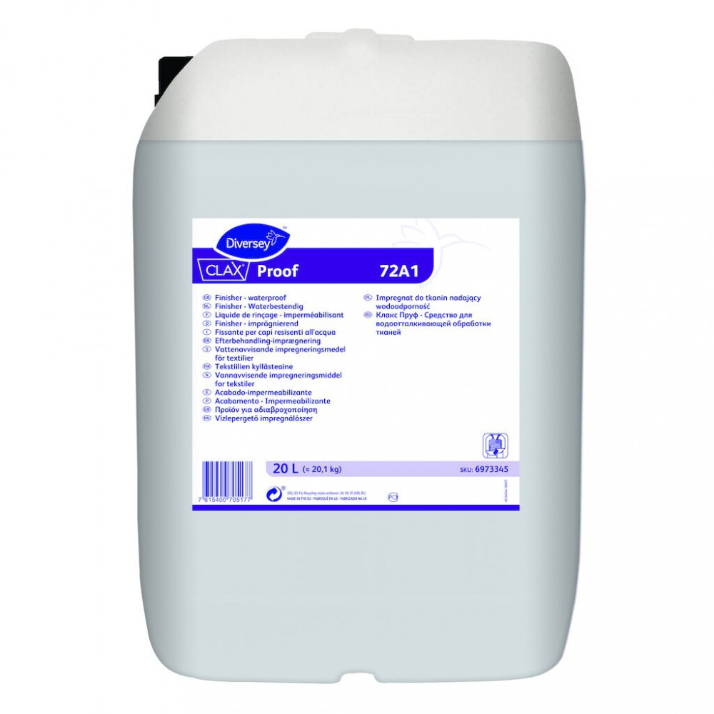 Clax Proof 72A1 vízlepergető impregnálószer speciális ruházatokra, 20 liter