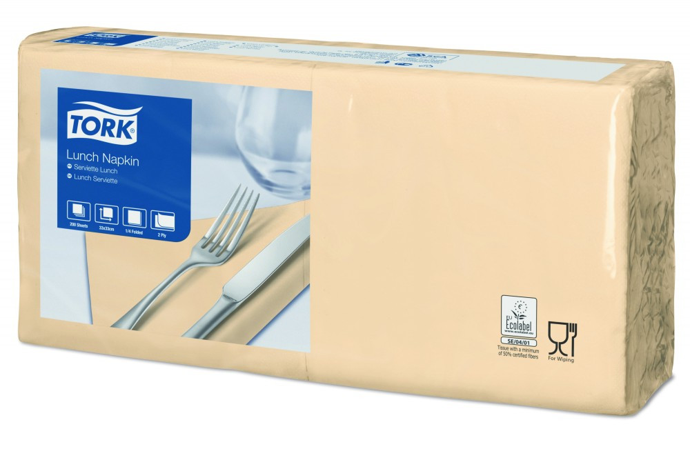 Tork csontszínű Lunch szalvéta, 200 db/csomag, 10 csomag/karton