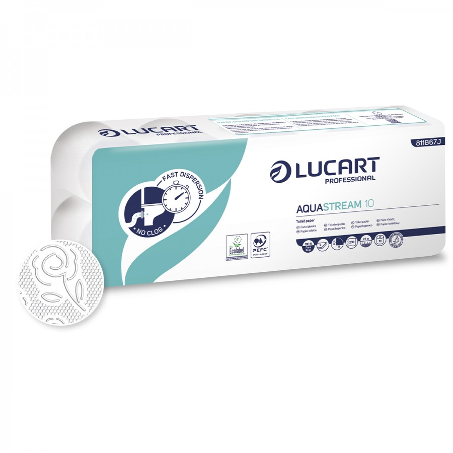 Lucart Aquastream 10 toalettpapír, 10 tekercs/csomag