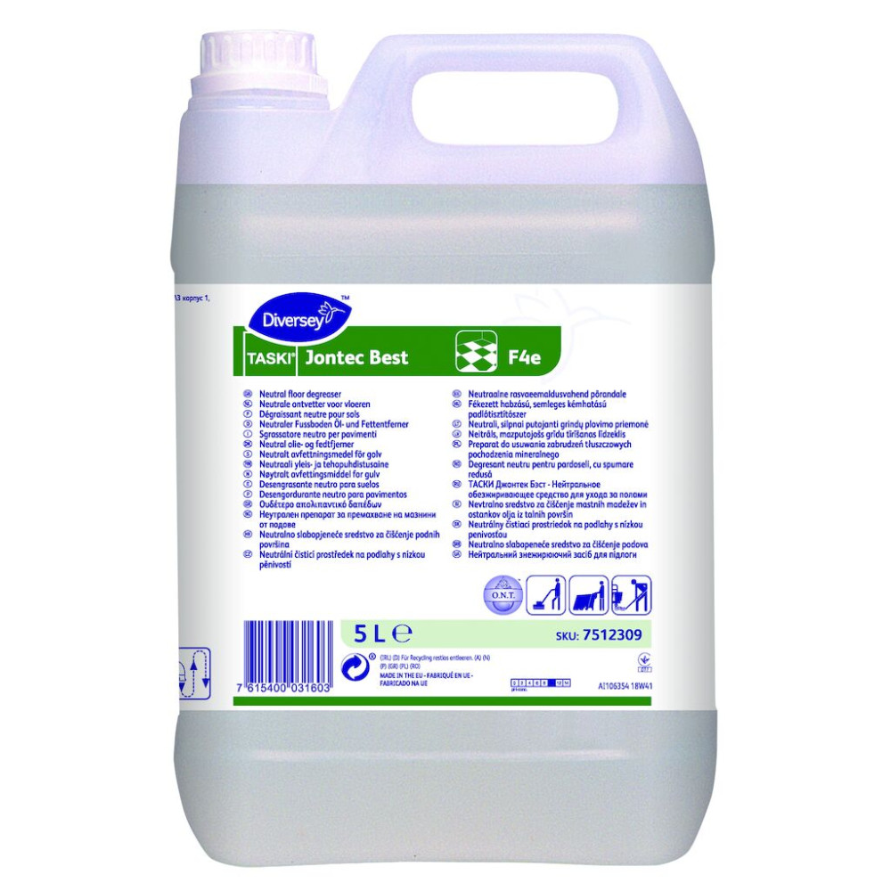 Taski Jontec Best F4e fékezett habzású, semleges kémhatású padlótisztítószer, 5 liter