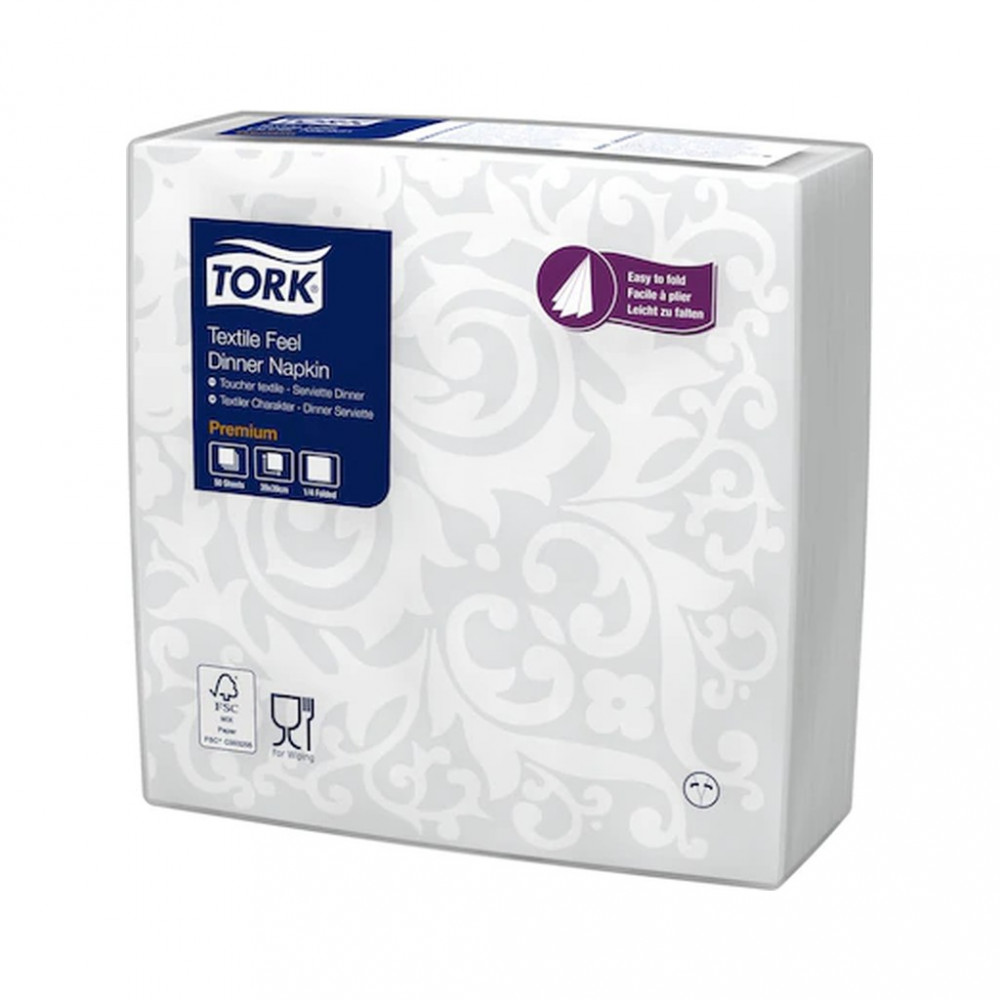 Tork Premium Textile Feel Elegance Dinner textilhatású szalvéta, 50 db/csomag