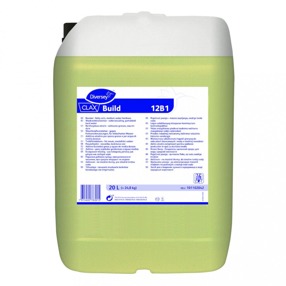 Clax Build 12B1 lúgos adalékanyag közepesen keményvizes technológiákhoz, 20 liter