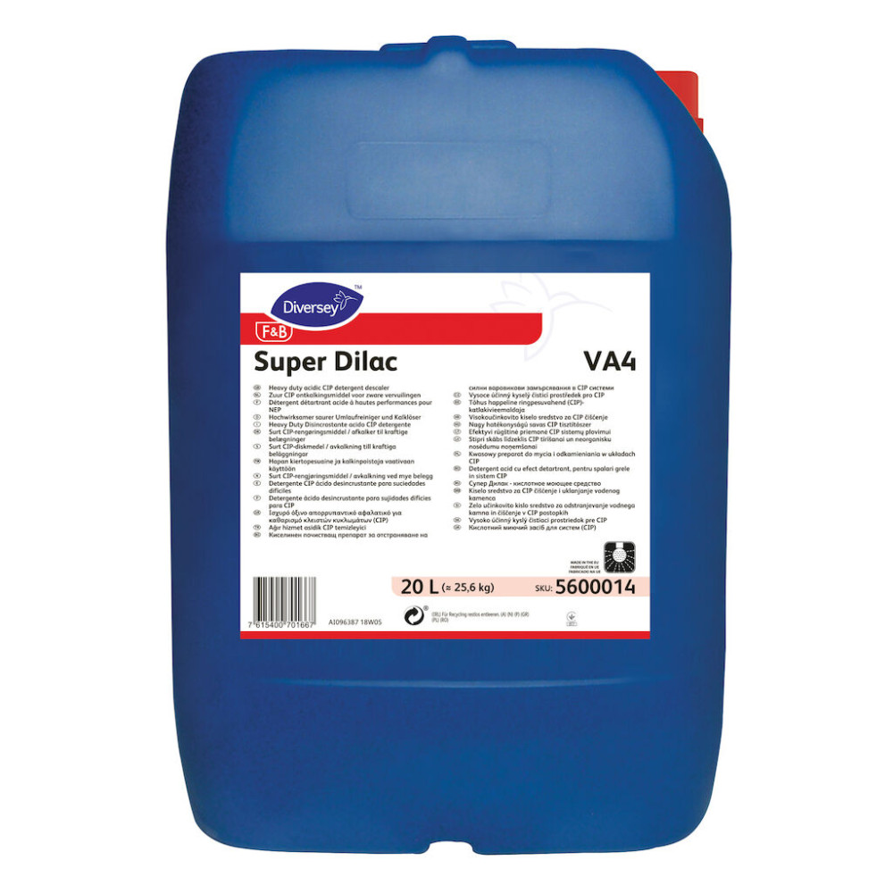 Super Dilac VA4 nagy hatékonyságú savas CIP tisztítószer, 20 liter