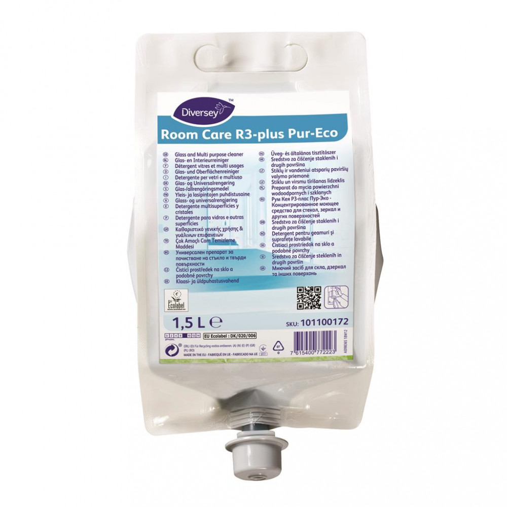 Room Care R3-plus Pur-Eco általános felület- és üvegtisztító koncentrátum, 1,5 liter