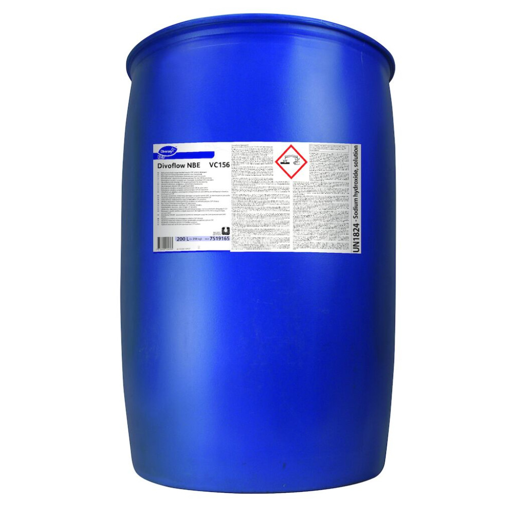 Divoflow NBE VC156 egy fázisú, habzásmentes lúgos CIP tisztítószer, 200 liter