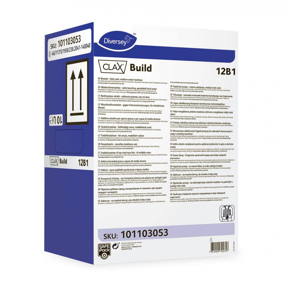 Clax Build 12B1 SP lúgos adalékanyag közepesen keményvizes technológiákhoz, 10 liter