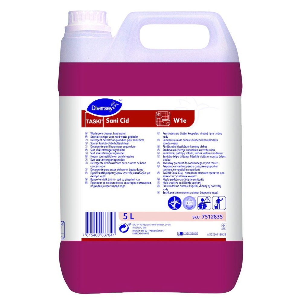 Taski Sani Cid citromsav alapú fürdőszoba tisztítószer kemény vízhez, 5 liter